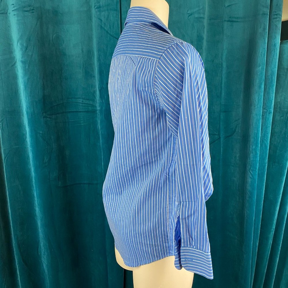 Chaps Boys Youth Striped Button Up Dress Shirt - Picture 4 of 5